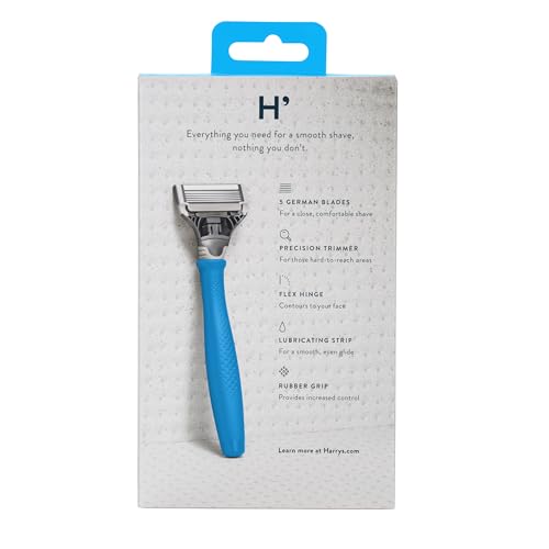 Harry's Original Razors for Men - Two 5-Blade Cartridges and 1 Razor Handle - German Engineered - Surf Blue Edition