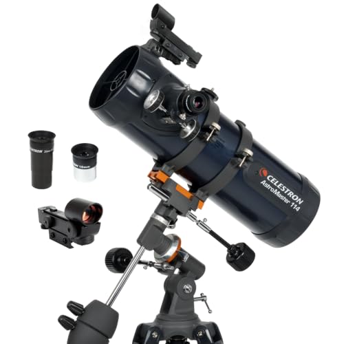 Celestron AstroMaster 130EQ Telescope for Deep-Sky Beginners | Large 130mm Optics, Bright Moon & Deep-Sky Views, Perfect First Telescope, German Equatorial Mount with Easy Manual Controls