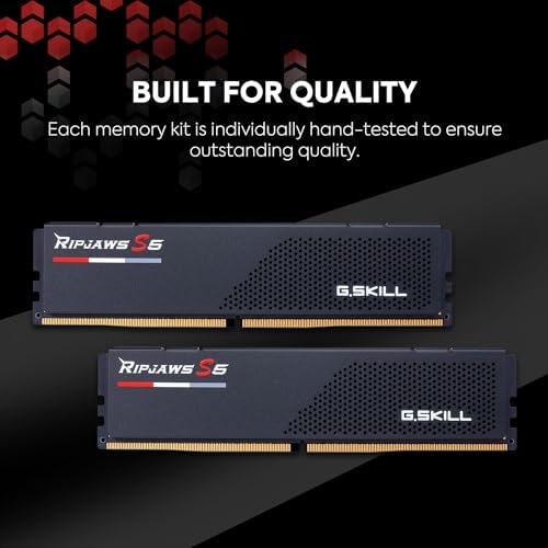 G.SKILL Ripjaws S5 Series DDR5 RAM (Intel XMP 3.0) 128GB (2x64GB) 6000MT/s CL34-44-44-96 1.35V Desktop Computer Memory U-DIMM - Matte Black