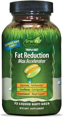 Irwin Naturals Triple-Diet Fat Reduction Max Accelerator 72 Liquid Softgels | Garcinia Cambogia with Caralluma & Green Tea Extract | Appetite