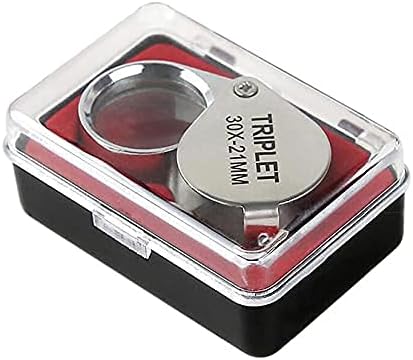 Mini 20X Folding Pocket Magnifier with Metal Case - Portable Reading Magnifying Glass for Inspection, Jewelry, Coins, Hobby, Travel
