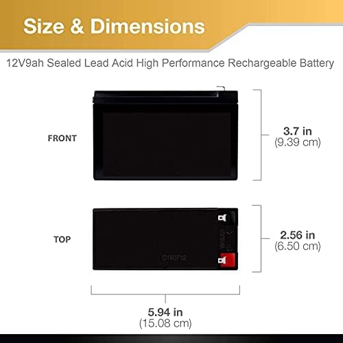 Increase Ride Time by 28% with 9ah High Performance Replacement Batteries, Razor MX350 Dirt Rocket Includes Battery Wiring Harness