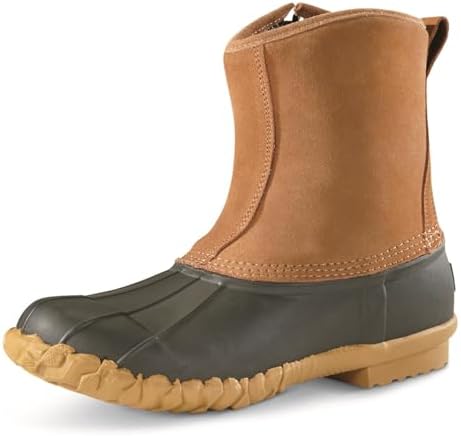 Guide Gear Men’s Side Zip Insulated Leather Duck Boots, Winter Boots for Men, Waterproof Rain Shoes, 400 Gram