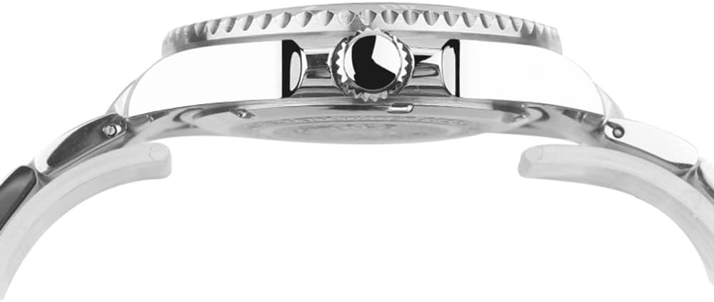 FANMIS Mens Luxury Watches Rotatable Bezel Sapphire Glass Luminous Hand Quartz Silver Tone Stainless Steel Watch