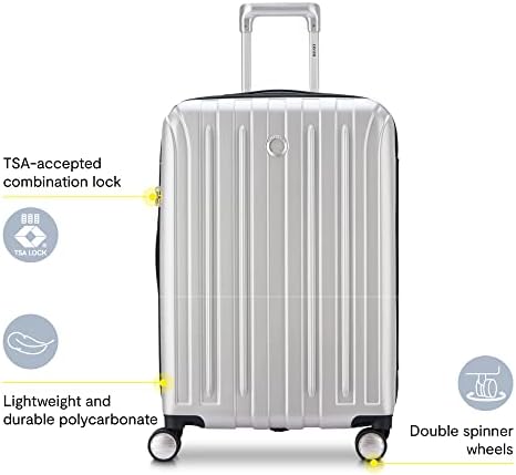 DELSEY PARIS Titanium Hardside Expandable Luggage with Spinner Wheels Carry-On Luggage, Graphite, Carry-On 19 Inch