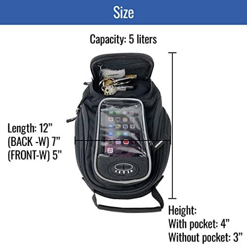 Neptune Magnetic Motorcycle Tank Bag | Water Resistant, UV-treated, Lightweight, and Secure Luggage Bag that Includes Rain Cover