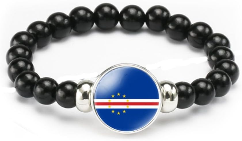vmcoatdu National Flag Bracelet Elastic Rope Beaded Bracelet Support Your Country Travel Souvenir Gifts for Men Women