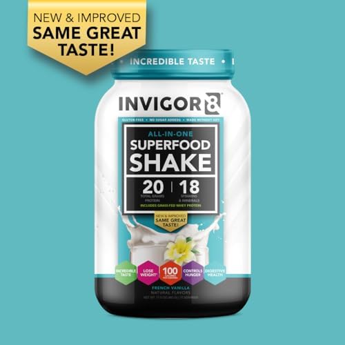 Superfood Grass Fed Whey Protein Isolate Shake Chocolate Brownie Gluten-Free and Non GMO Meal Replacement with Probiotics and Omega 3 (645g)