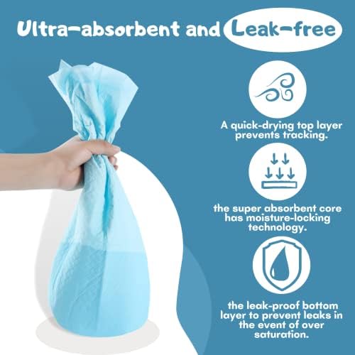 (100 Pads) CalPalmy Ultra Absorbency Pet Toilet Training Pads 18" x 13" Moisture Locking Technology Turns Liquid into Gel - Perfect for Rabbits and
