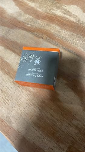 MÜHLE SHAVE CARE Shaving Soap - Sandalwood Luxury Shaving Soap for Men, Rich Lather, Lightly Scented,65g | Warm sandalwood with coriander/star anise; dense creamy foam prepares beard hair for wet shave, suited to normal and dry skin