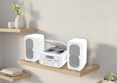 Magnavox 3-Piece Compact CD Shelf System with Digital FM Stereo Radio, Bluetooth Wireless Technology