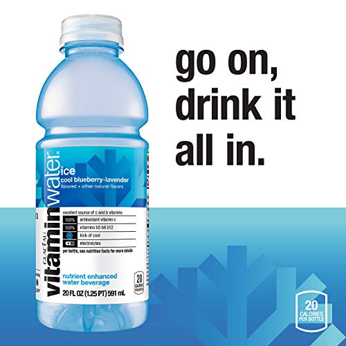 vitaminwater zero squeezed, lemonade flavored, electrolyte enhanced bottled water with vitamin b5, b6, b12, 20 fl oz, 12 pack