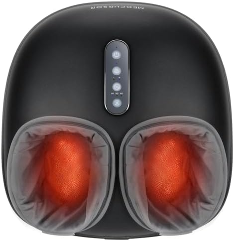 Medcursor Foot Massager with Heat - Shiatsu Feet Massage Machine Delivers Relief for Tired Muscles & Plantar, Deep Kneading Therapy