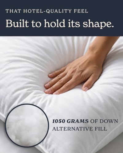 Beckham Hotel Collection Bed Pillows King Size Set of 2 | Down Alternative Pillow for Back, Stomach or Side Sleepers