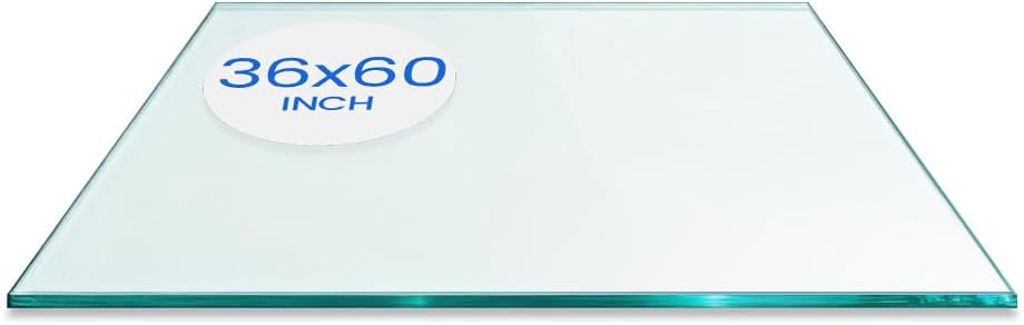 24" x 48" Rectangle Glass Table Top, 1/4" Thick Clear Tempered Replacement Glass, Flat Polished Edge & Eased Corners for Coffee, Dining, Patio Tables & Furniture Protection