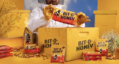 Bit O Honey Candy - Individually Wrapped Honey Taffy with Roasted Almond Bits, Gluten-Free, Classic Bite-Sized Treats, Sweet and Chewy Taffy Candy Bulk Bag - 5 LBS