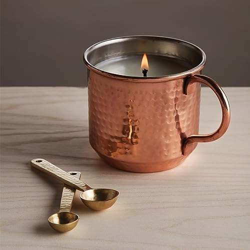 Thymes Simmered Cider Copper Candle - Warm & Spicy Apple Scented Candles for Home - Notes of Apple, Clove, and Cardamom - Luxury Gifts for Women - Fall Decor - 3 Wick (Copper Pot, 18 oz)
