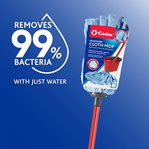 O-Cedar Microfiber Cloth Mop & QuickWring Bucket with Extra Refill, 2 Piece Set