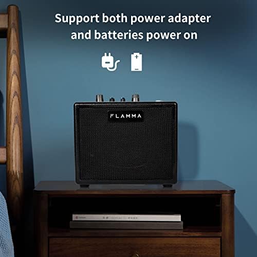 FLAMMA FA05 Electric Guitar Amplifier Combo Guitar Amp 5 Watt Support Bluetooth Headphone 7 Preamp Models Built-in Mod Reverb Delay Chorus Effects