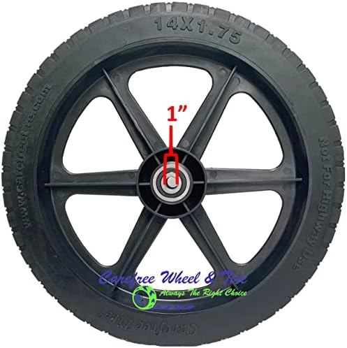 16" x 1.75" Carefree Wheel and Tire Assembly. Bore Options 1/2", 5/8", 3/4" and 1" (16, 1" Metal Bushing)