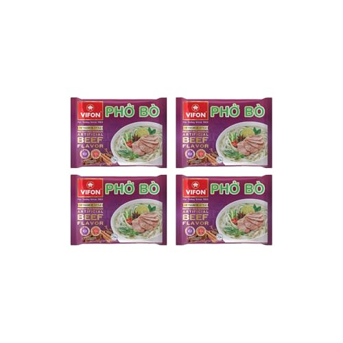 VIFON Phở Bò Vietnamese Style Instant Rice Noodles, 2.11 oz (Pack of 24) | Halal Certified | Authentic Vietnamese Phở | Ready in 3 Minutes