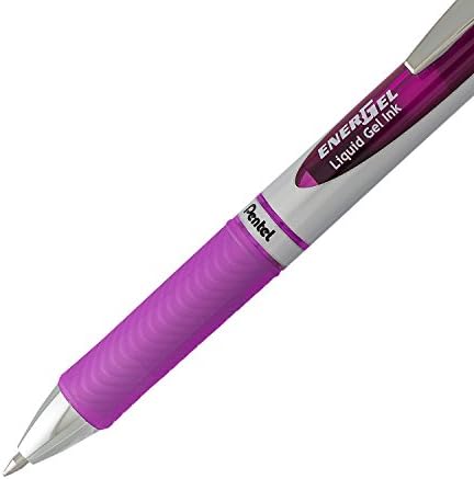 Pentel EnerGel RTX Retractable Liquid Gel Pen, (0.7mm), Medium Line, Metal Tip, Black Ink, Pack of 6 (BL77BP6A)