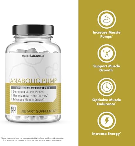 Anabolic Warfare Anabolic Pump – Arachidonic Acid Muscle Builder for Men – Stimulant-Free Pump & Muscle Growth Support Capsules with Uva Ursi