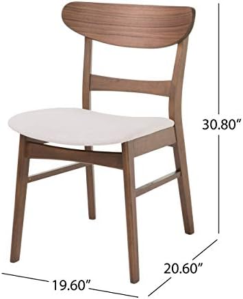 Christopher Knight Home Heather Mid-Century Modern Dining Chairs (Set of 4), Dark Gray and Natural Oak