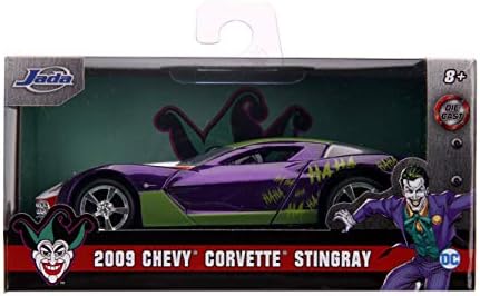 Jada Toys DC Comics 1:32 The Joker's 2009 Chevy Corvette Stingray Die-cast Car, Toys for Kids and Adults