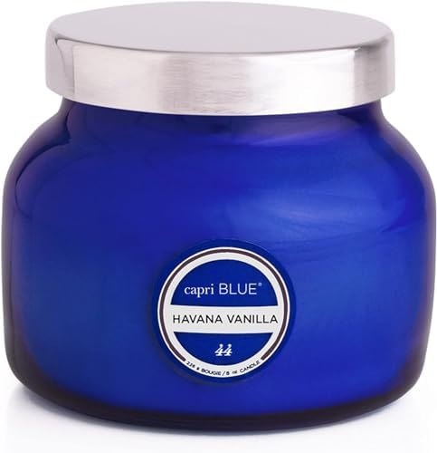 Capri Blue Scented Candles - Soy Candle Wax Blend - Jar Candles - Blue Candle Gifts for Women & Men - Luxury Candles for Home Scented with Vanilla, Bergamot & Sandalwood - Havana Vanilla (19 oz)