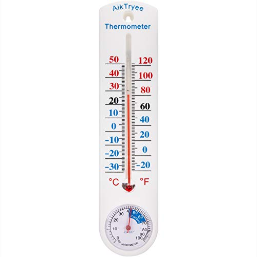 Outdoor Indoor Hygrometer Thermometer, Humidity Monitor, Temperature Humidity Gauge Meter with Celsius/Fahrenheit (℃/℉) for Patio, Field, Cellar