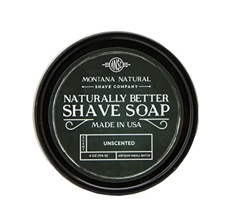 MNSC Unscented Artisan Small Batch Shave Soap for a Naturally Better Shave - Smooth Shave, Hypoallergenic, Prevent Nicks, Cuts, and Razor Burn