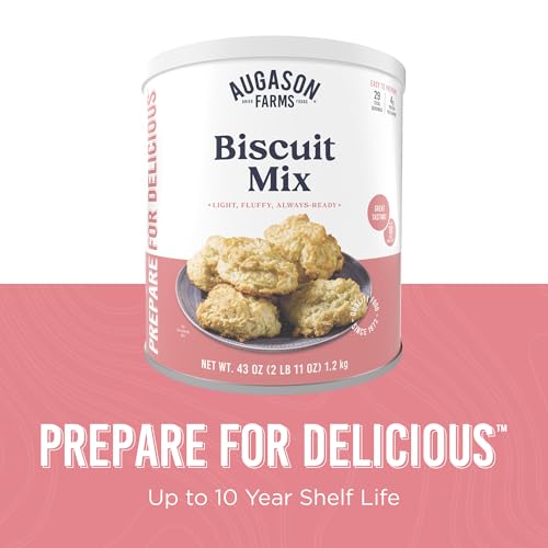 Augason Farms Buttermilk Biscuit Mix Can | Emergency Food Supply, 29 Servings, 10 Year Shelf Life, Biscuit Mix Just Add Water and Baking Powder