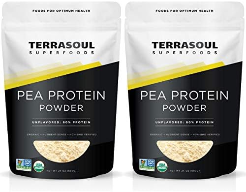 Terrasoul Superfoods Organic Pea Protein (Unflavored, Smooth Texture), 1.5 Pounds