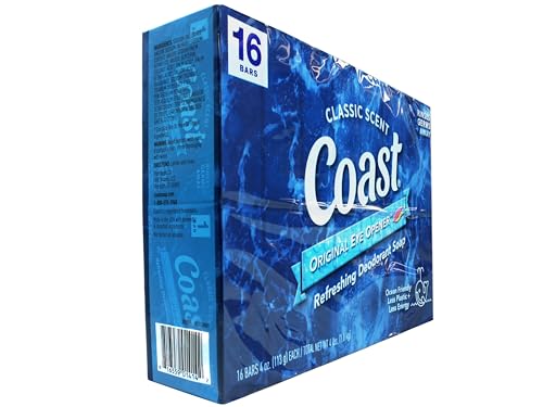 Coast Refreshing Deodorant Soap - Bar Soap with Thick Rich Lather - Clean Rinsing Formula for Fresh, Non-Dry Skin - Classic Scent - 8 x 4 oz
