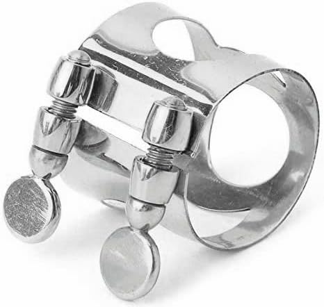 Jiayouy Alto Sax Mouthpiece Ligature Double Screws Ligature Silver Plated