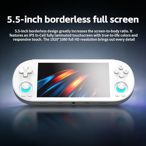 Aivuidbs RG VITA PRO Handheld Game Console RK3576 RGVITA PRO Dual OS Android 14 and Linux System 5.5" IPS INCELL touchscreen 5000mAh Supports WiFi Bluetooth HDMI NEW-RGVITA PRO-Black