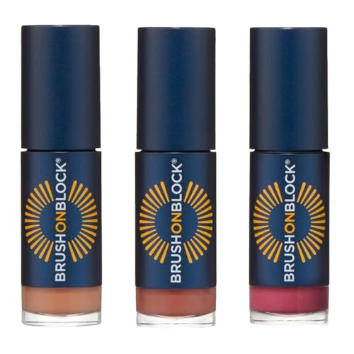 Brush On Block Full Face Sun Protection Kit, Translucent Mineral Powdered Sunscreen & Protective Lip Oil SPF 30, Reef Friendly, FSA HSA Eligible