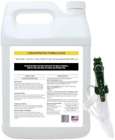 Natural Armor Spider Killer & Repellent - 1 Gallon (128 oz) w/Sprayer