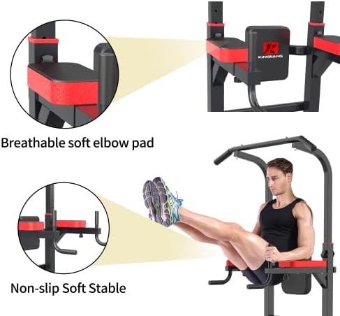 Power Tower Dip Station Workout equipment Pull up Bar for Home Gym Adjustable Height Strength Training Fitness Excercise Equipment,Load 450LBS