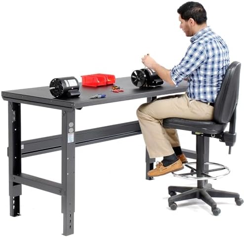 Global Industrial Adjustable Height Workbench C-Channel Leg, 60" W x 30" D