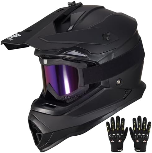 Adult Dirt Bike Helmet DOT Approved,WS901 Full Face Motocross Set | Includes Goggles Gloves,adjustable visor and washable liner for UTV MX Dirtbike ATV OffRoad