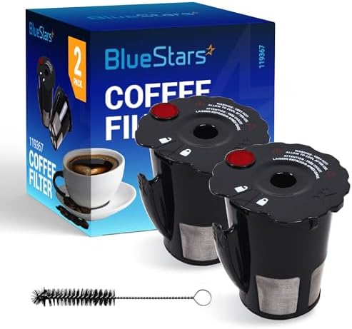 BlueStars Upgraded 2 Pack 119367 Reusable Coffee Keurig Filter Replacement Part for Keurig K Cups 2.0 Series