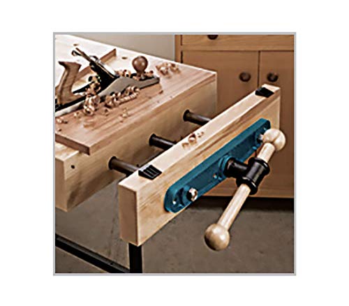 Groz Woodworking Front Vise, 7-1/8" Jaw Width, 8-1/4" Jaw Opening, Cast Iron Body and Handle Socket, Precision Rolled Threads with Twin Guides
