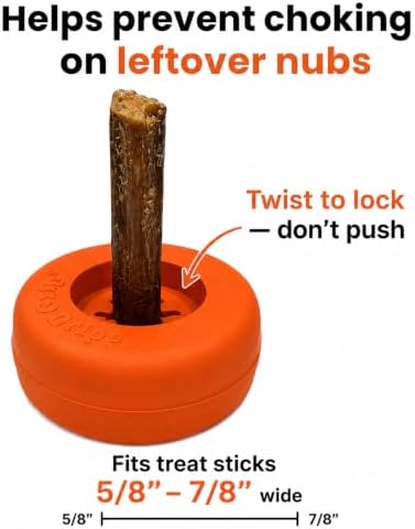 Bully Stick Holder for Dogs - Medium Size - Interactive Dog Toy, Dog Treat Holder, Slow Feeder, Treat Dispenser, Chew Toy and Dog Safety Device