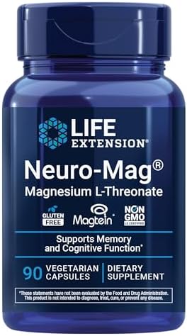Neuro-Mag Magnesium L-Threonate, Memory Health, Quick Thinking, Cognitive Health Support, Vegetarian, 90 Vegetarian Capsules