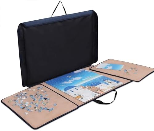 Becko US 1000 Piece Puzzle Board, Portable Case with Trays & Attached Cover