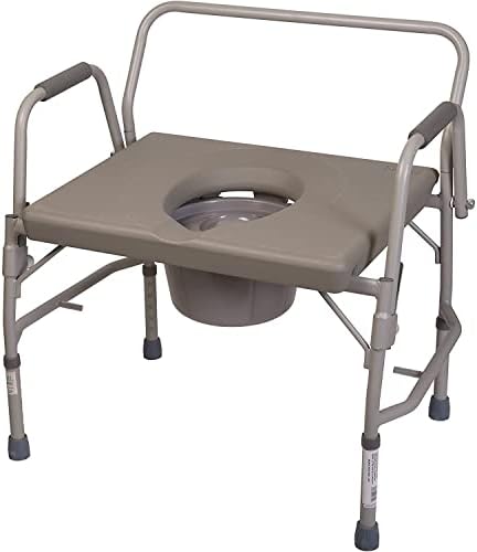 DMI Bedside Commode, Portable Toilet, Commode Chair, Raised Toilet Seat with Handles, Holds up to 500 Pounds with Included 7 qt Commode Bucket