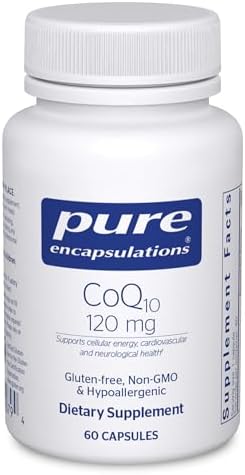 Pure Encapsulations CoQ10 120 mg - Coenzyme Q10 Supplement for Heart Health, Energy, Antioxidants, Brain & Memory Health - Cellular Health, Cognition & Cardiovascular Support* - 120 Capsules | Coenzyme Q10 Supplement for Heart Health, Energy, Antioxidant…