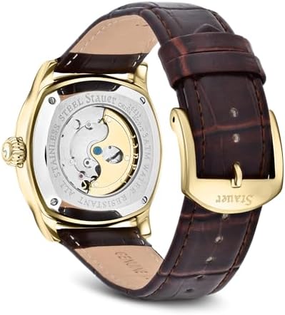 Stauer 1930 Dashtronic Watch Cotswold Genuine Men's Automatic Watch with Leather Band and Stainless Steel Case 21-Jewel Movement and 3-ATM Water Resistant